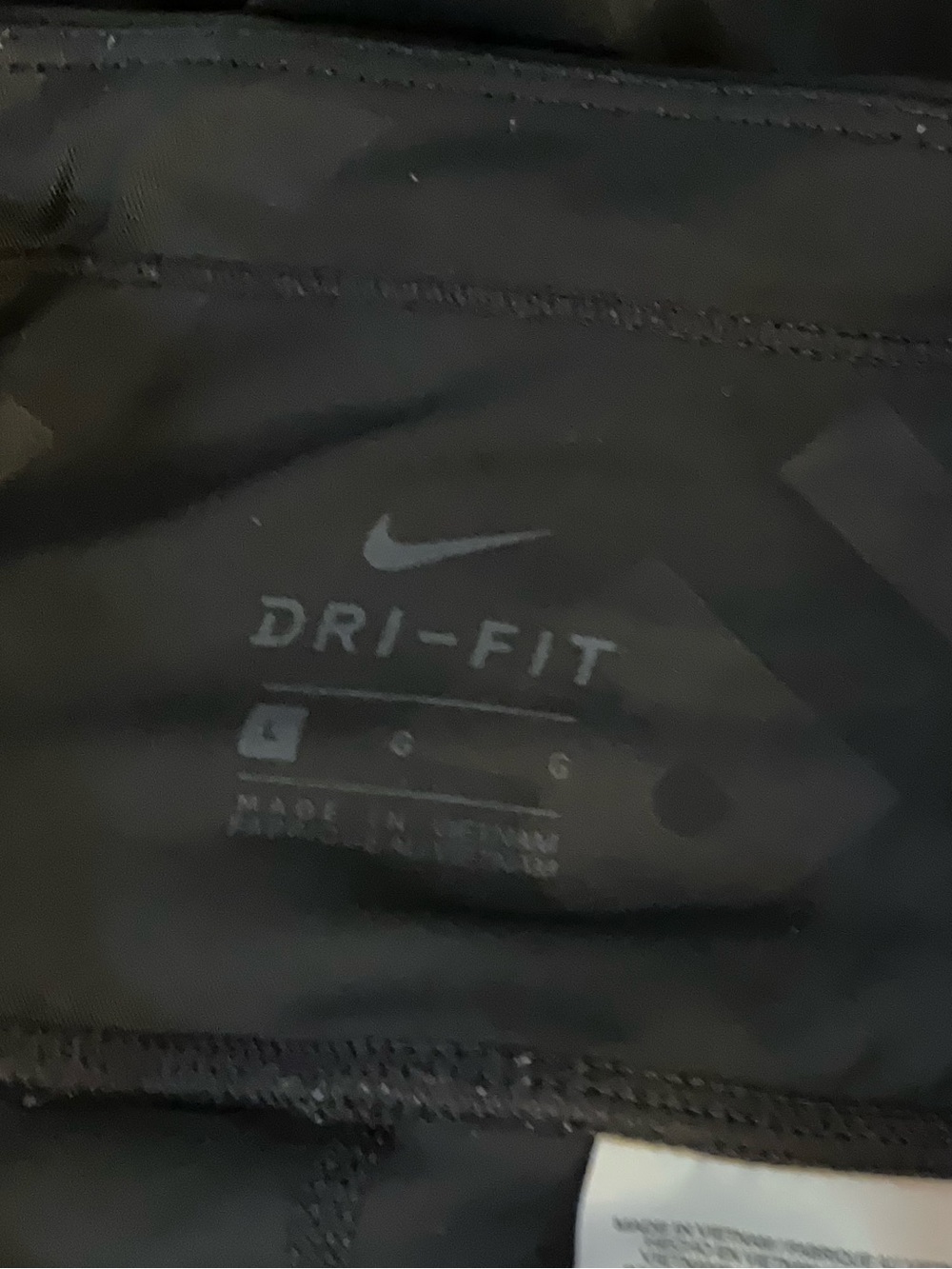 Nike Dri-FIT Black Camo Stirrup Leggings - Size L - Picture 9 of 9
